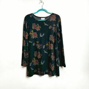 Soft Surroundings Floral Crane Soft Tunic